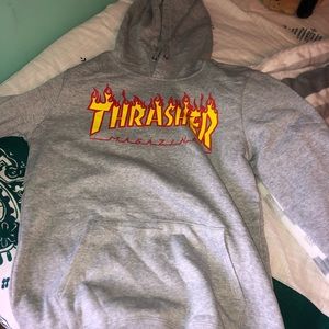 🔥Thrasher Grey Flame Hoodie🔥